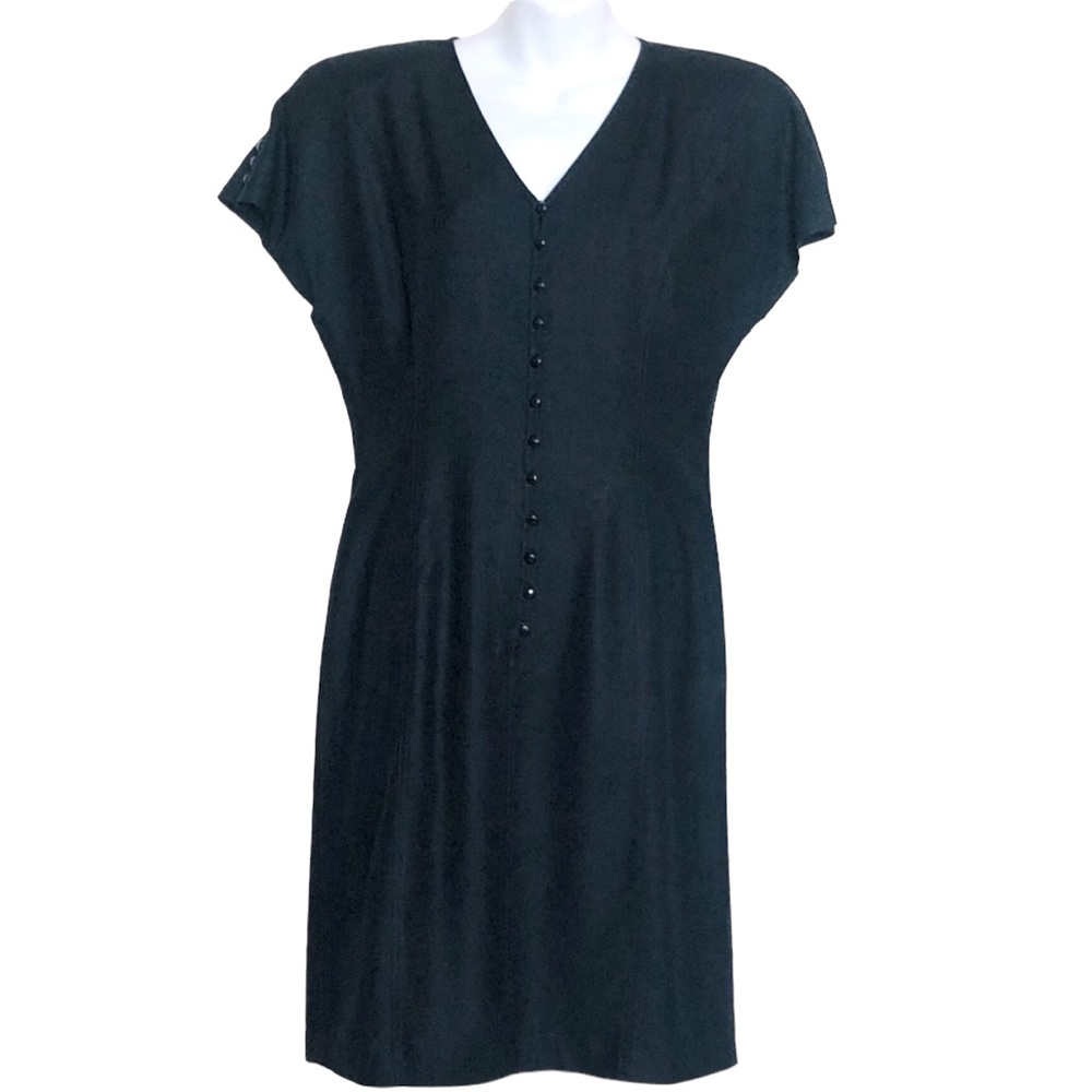 Silk Studio 100% Silk Vintage Black Dress Sz 10